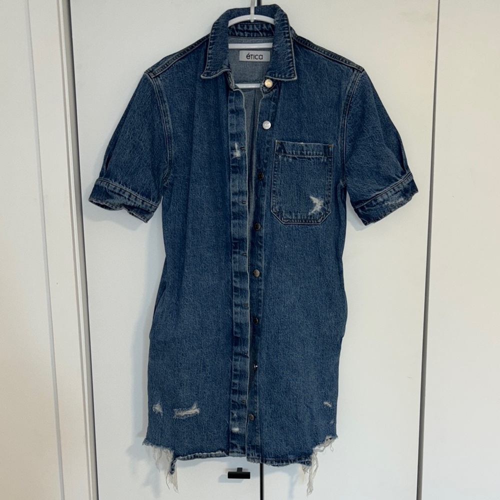Effortless Denim Button-Up Top